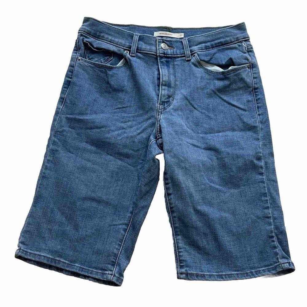 Levi's Bermuda Short Women's Size 27 Blue Denim Mid‎ Rise